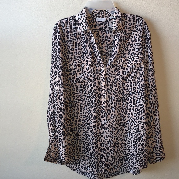Blush Pink Leopard NY&Co Blouse - Picture 2 of 4